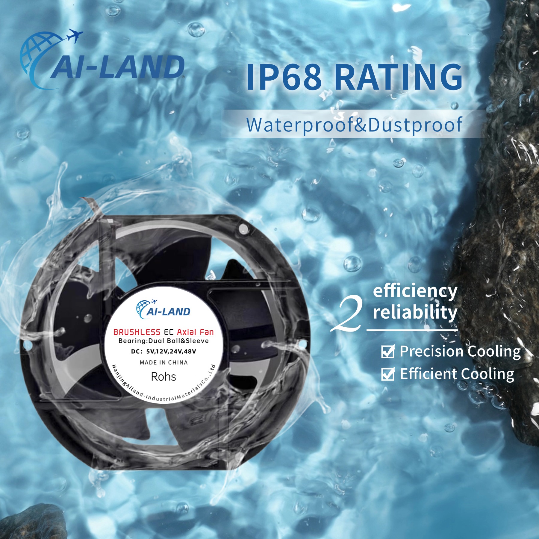 DC Blower Fan Side View